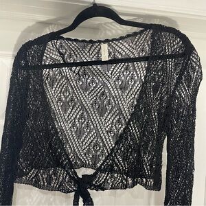 Liz Claiborne Black Crochet Cardigan